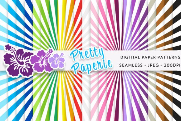 22 Sunburst Digital Paper Backgrounds for Radiant Designs