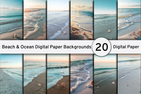 Beach & Ocean Digital Paper Backgrounds: Effortless Coastal Designs