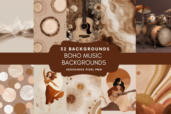 Boho Music Backgrounds: Infuse Your Designs with Free-Spirited Vibe