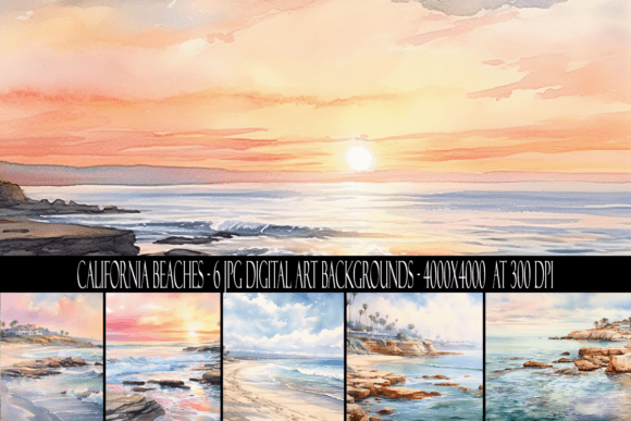 California Beaches Backgrounds: Your Design Toolkit