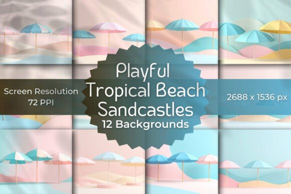Capture Coastal Calm with Minimalist Beach Umbrellas Backgrounds