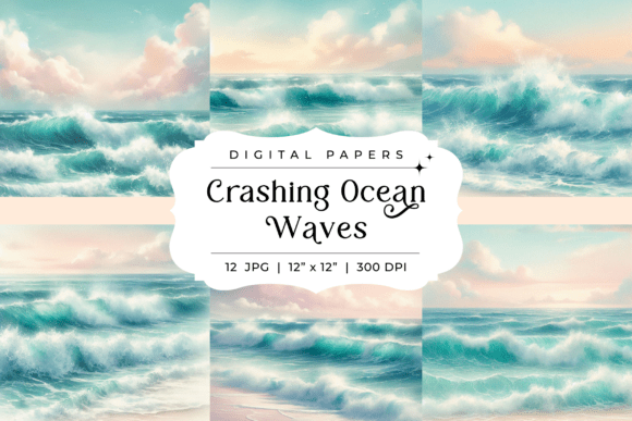 Crashing Ocean Waves Backgrounds for Creative Projects