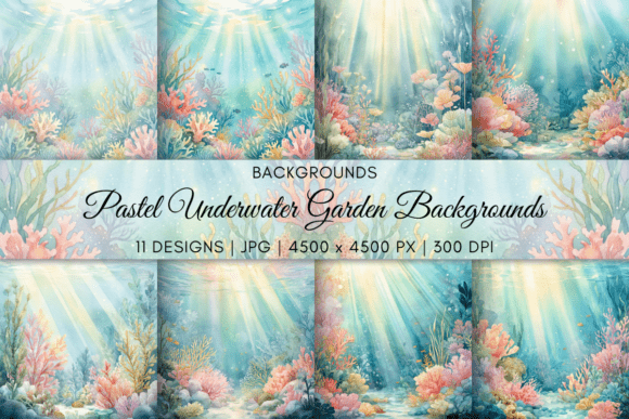 Dreamy Pastel Underwater Garden Backgrounds for Creative Projects