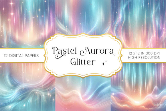 Ethereal Sparkle: Elevating Your Designs with Pastel Aurora Glitter Backgrounds