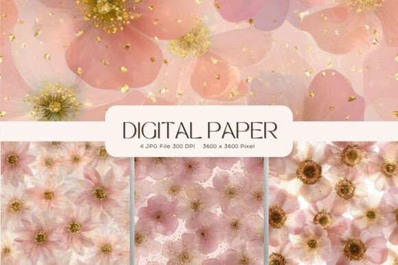Flower Backgrounds Wall Art Wallpaper_11: Digital Floral Design Asset