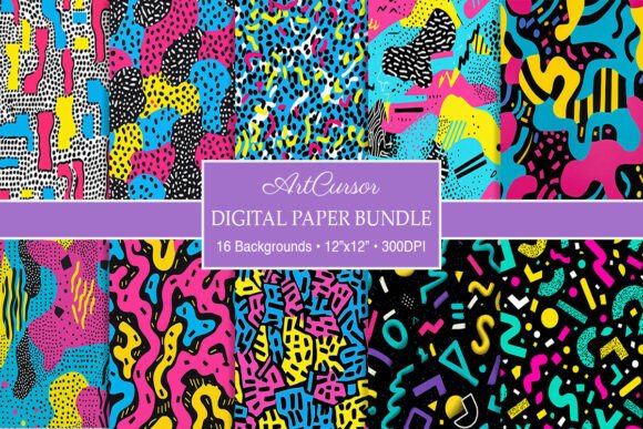 Geometric Retro 80s Memphis Backgrounds: Bold Style for Modern Projects