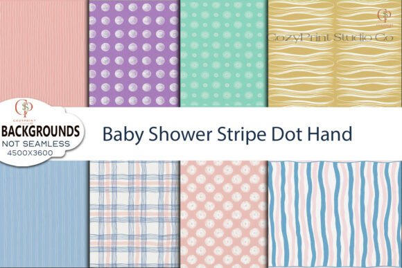 Modern Baby Shower Stripe Dot Backgrounds for Creatives