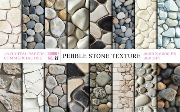 Pebble Stone Texture Backgrounds: 16 Premium Design Assets