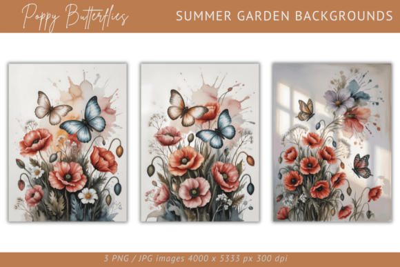 Poppy Butterflies – Summer Backgrounds: A Burst of Nature