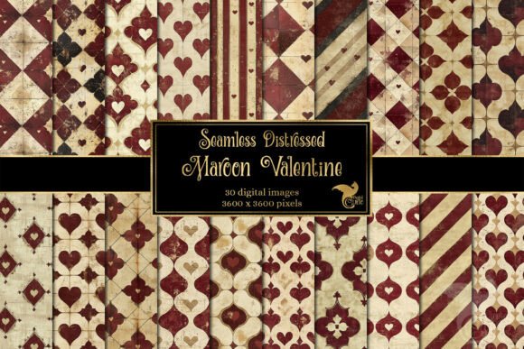 Rich Vintage Textures: Distressed Maroon Valentine Backgrounds
