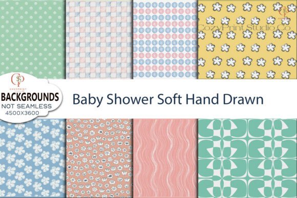 Soft Hand Drawn Backgrounds for a Gentle Baby Shower