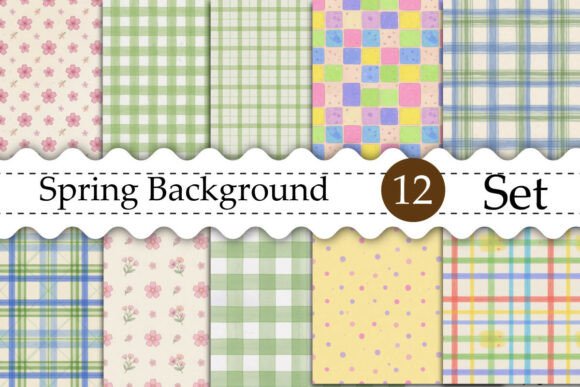 Spring Backgrounds Set: Fresh Digital Papers for Creative Projects