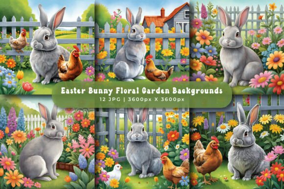 Springtime Charm: Using Easter Bunny Floral Garden Backgrounds