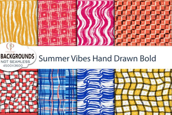 Summer Vibes Hand Drawn Bold Backgrounds: Instant Creative Energy