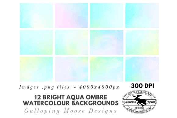 Transform Your Projects with Bright Aqua Ombre Watercolor Backgrounds